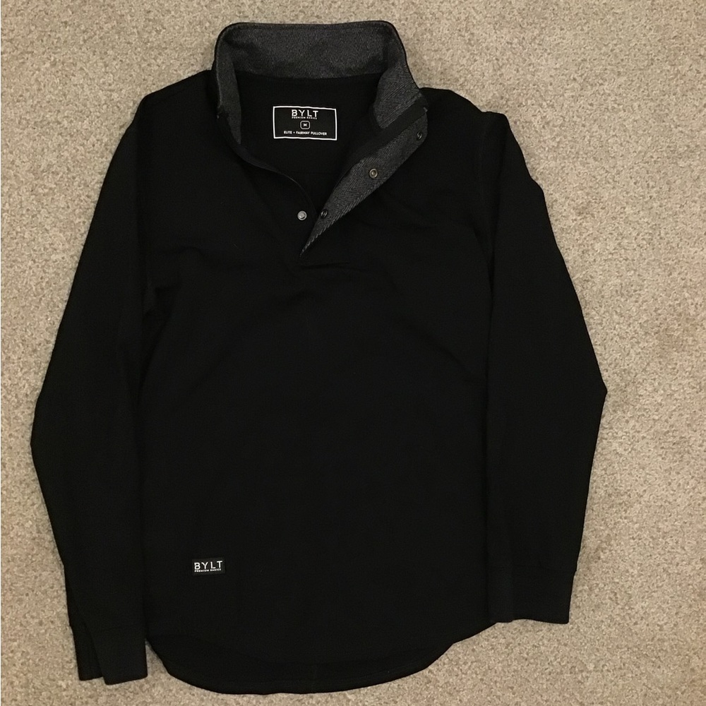 BYLT Elite + Fairway Dropcut Pullover Men's Medium Black 1/4 Zip Golf Activewear